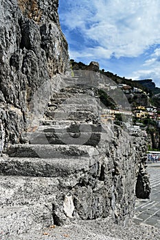Positano old harbour steps