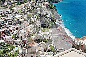 Positano town panoramic view, Amalfi coast, Italy