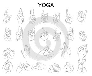 The position of the hands in yoga, in meditation