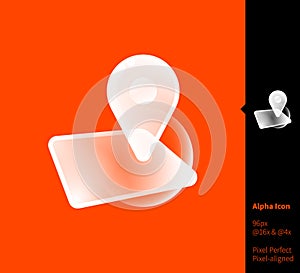 Position icon alpha icon - vector illustrations for branding, web design, presentation, logo, banners. Transparent gradient icon