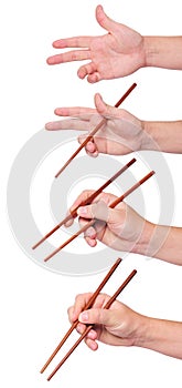 Positions chopstick sushi photo