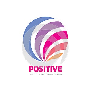 Positive abstract sphere - vector business logo design.