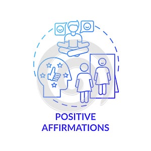 Positive affirmations concept icon