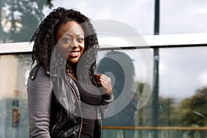 Positive Attitude Black Woman in Jacket