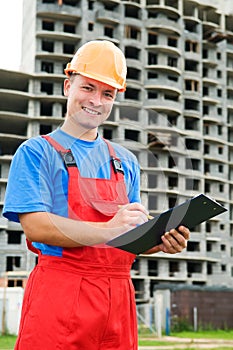 Positive builder worker photo