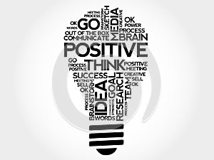 Positive bulb word cloud