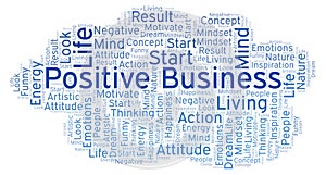 Positive Business word cloud, made with text only.