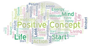 Positive Concept word cloud, made with text only.