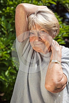 Positive confident elderly woman