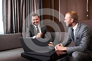 Positive conversation of business people