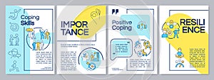 Positive coping skills for teenagers blue and yellow brochure template