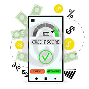 Positive credit score to micro loan or get credit