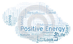 Positive Energy word cloud, made with text only.