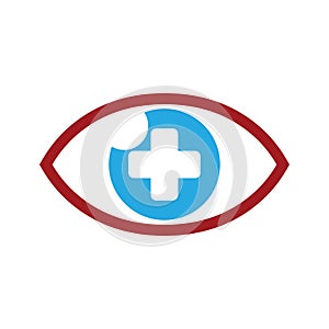 Positive Eyecare Healthy Eye Clinic Logo Icon Template photo