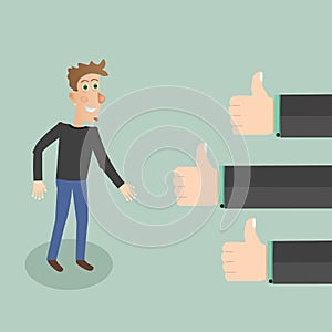 Positive feedback concept. Vector illustration