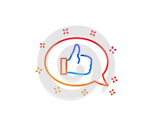 Positive feedback line icon. Communication sign. Vector