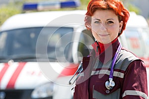 Positive female paramedic photo