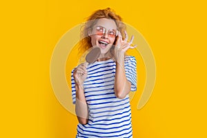 positive girl with icelolly ice cream on background. photo of girl with icelolly ice cream at summer