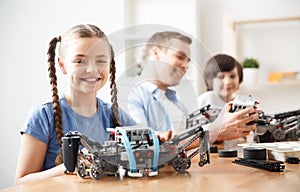 Positive kids playing with lego