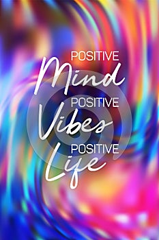 Positive mint, vibes and life poster. Inspirational quote banner.