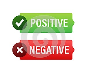Positive and negative stamp for concept design. Covid pcr test vector line icon Illustration for medical design