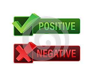 Positive and negative stamp for concept design. Covid pcr test vector line icon Illustration for medical design