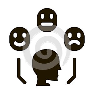 positive neutral negative human feedback icon Vector Glyph Illustration