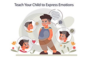 Positive parenting advice. Teach your child to express emotions. Little boy