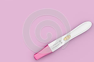 Positive Plastic Pregnancy Test. 3d Rendering