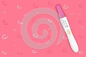 Positive Plastic Pregnancy Test. 3d Rendering
