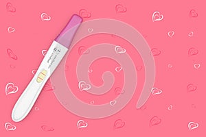 Positive Plastic Pregnancy Test. 3d Rendering