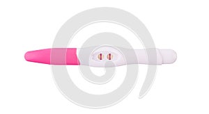 Positive pregnancy test isolated on white background