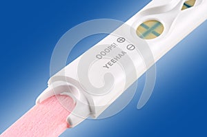 Positive pregnancy test oops close-up