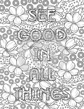 Positive Quotes Coloring Page For Adult