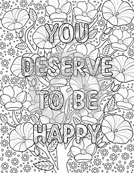 Positive Quotes Coloring Page For Adult