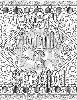 Positive Quotes Coloring Page For Adult