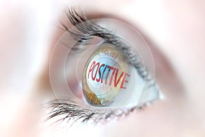 Positive reflection in eye.