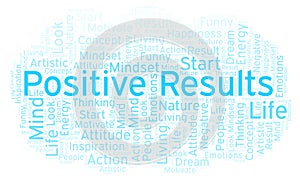 Positive Results word cloud, made with text only.