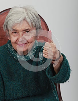 Positive senior woman photo