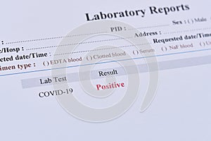 Positive test result of COVID-19