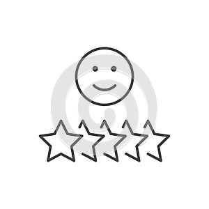 Positive testimonial line outline icon