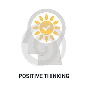 Positive thinking icon concept