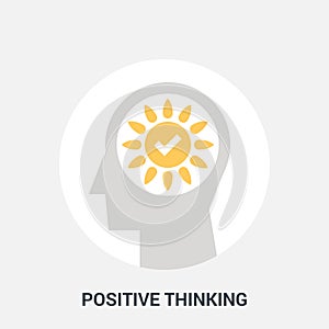 Positive thinking icon concept