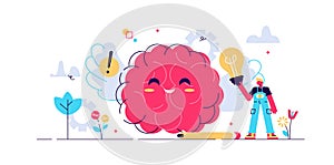 Positive thinking vector illustration. Flat tiny