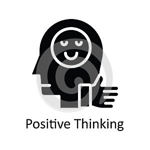 Positive Thinking vector solid Icon Design illustration. Human Mentality Symbol on White background EPS 10 File