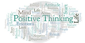 Positive Thinking word cloud, made with text only.