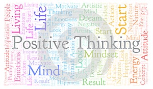 Positive Thinking word cloud, made with text only.