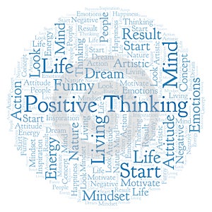 Positive Thinking word cloud, made with text only.