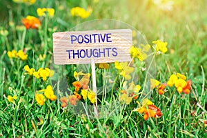 Positive thoughts signboard photo