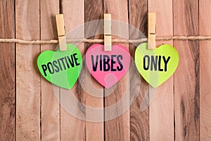 Positive vibes only heart shaped note photo
